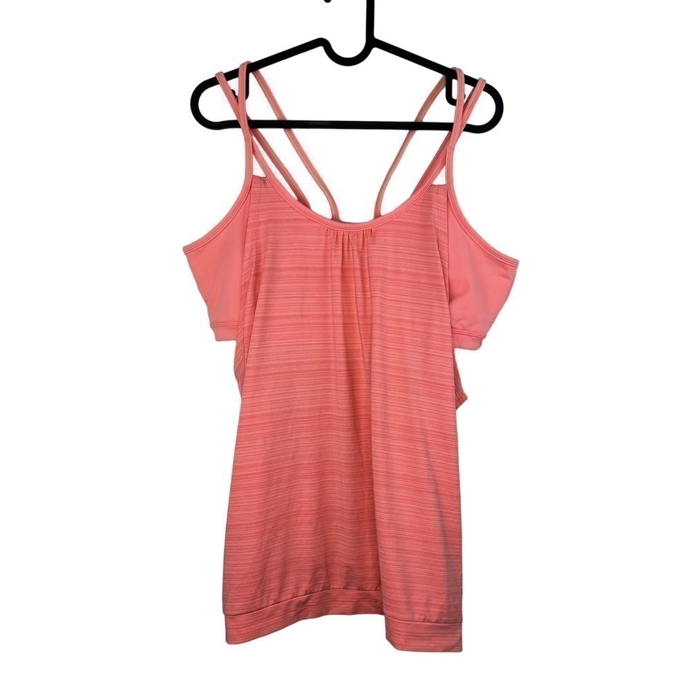 Athleta Invigorate Athletic Tank with Build in Sports Bra in Sunset Glow Large